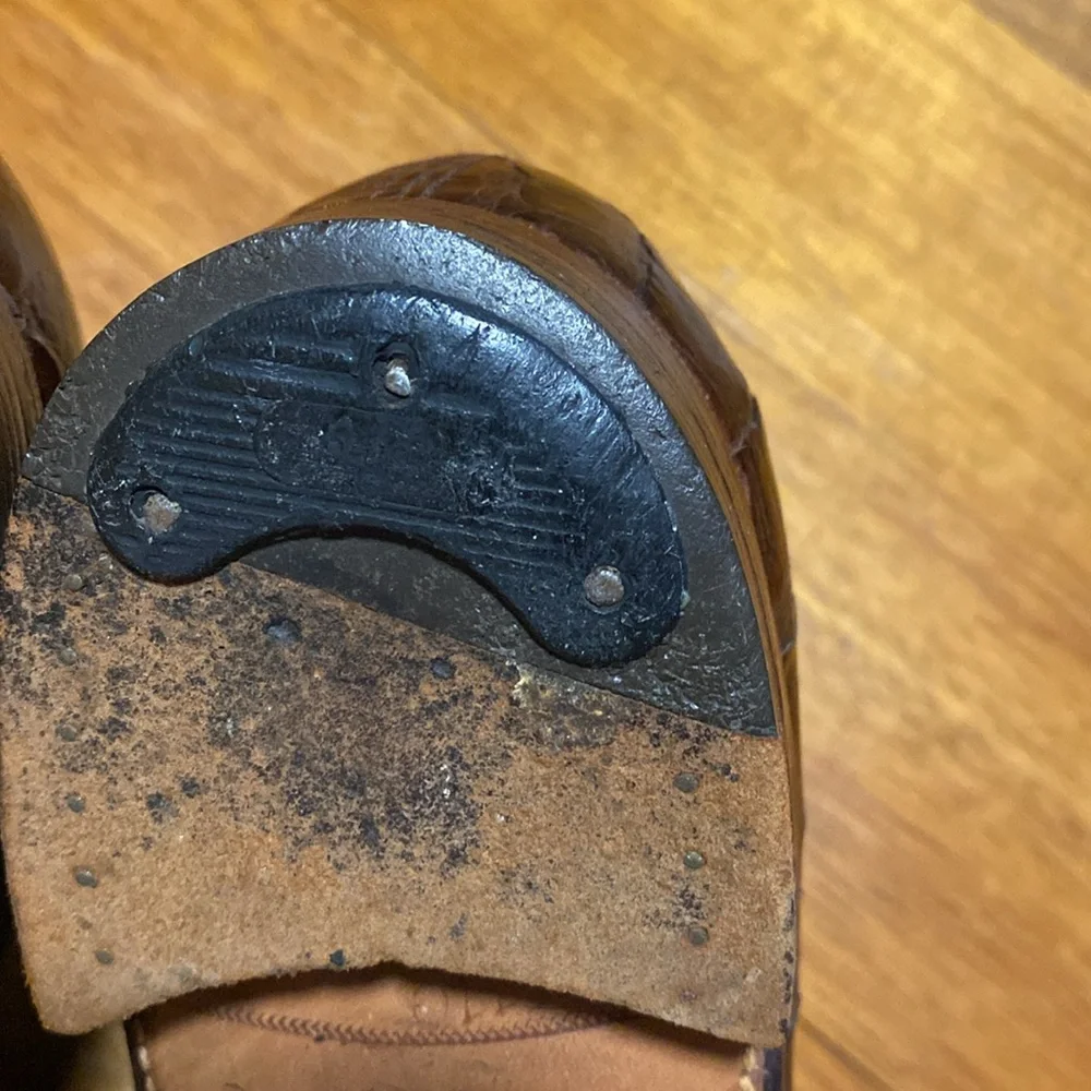 Vintage French shiner mens alligator shoes - Picture 5 of 12